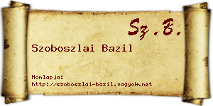 Szoboszlai Bazil névjegykártya